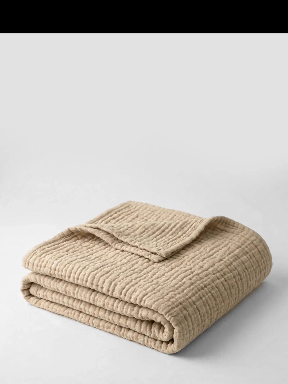 The Fleece Company - Luxury Quilted Cotton Queen Size Blanket - Beige